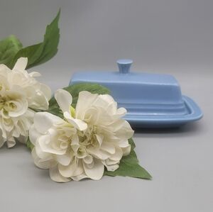 Vintage Fiesta Periwinkle Blue Covered Butter Dish Keeper